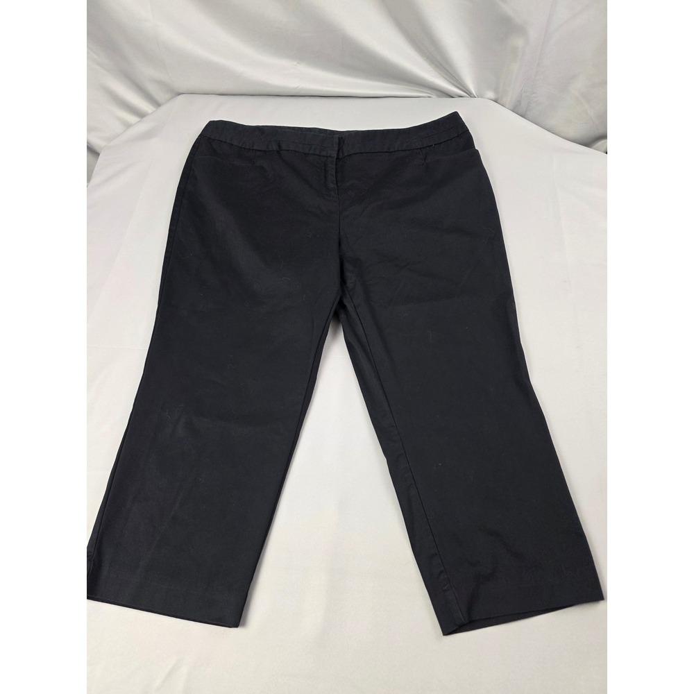 Worthington Woman Black Capri Pants Plus Size 18W Cotton Blend Stretch Mid Rise